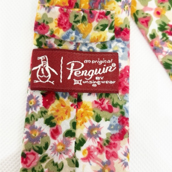 Original penguin floral skinny tie 100% cotton - Picture 4 of 10